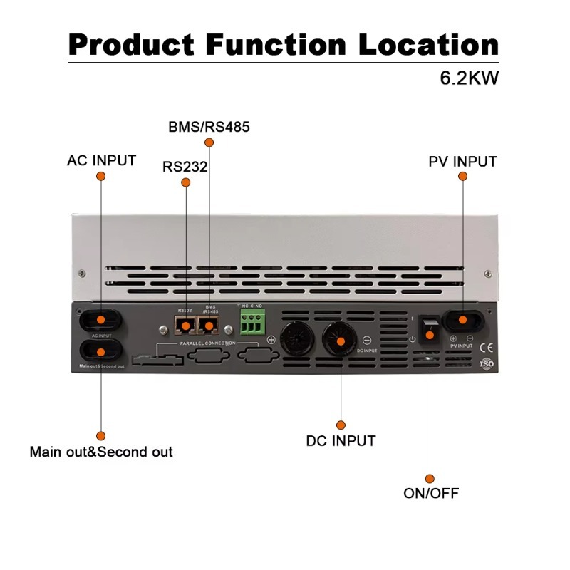 6.2KW Single Phase Off Grid On - Pure Sine Wave Inverter 리뷰 및 가격